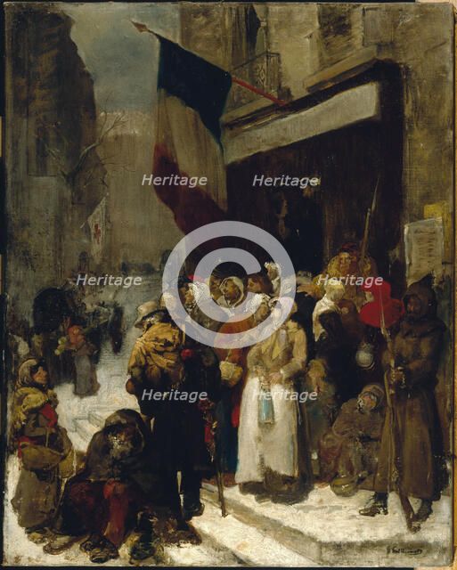 Cantine municipale au faubourg Saint-Martin, pendant le siège de Paris (1871), c1871. Creator: Gustave Guillaumet.