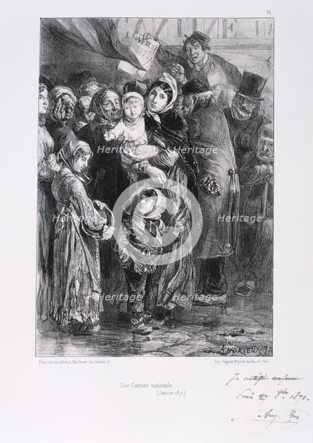 Cantine Nationale, Siege of Paris, Franco-Prussian War, January 1871. Artist: Auguste Bry