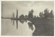 Cantley: Wherries Waiting for the Turn of the Tide, 1886. Creator: Peter Henry Emerson