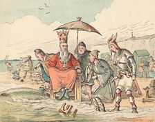 Canute and his Courtiers c1884. Artist: Thomas Strong Seccombe