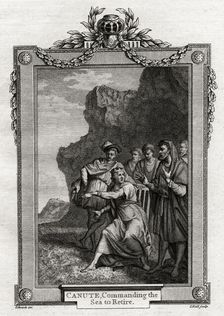 Canute, Commanding the Sea to Retire 11th century, (1777). Artist: L Hall
