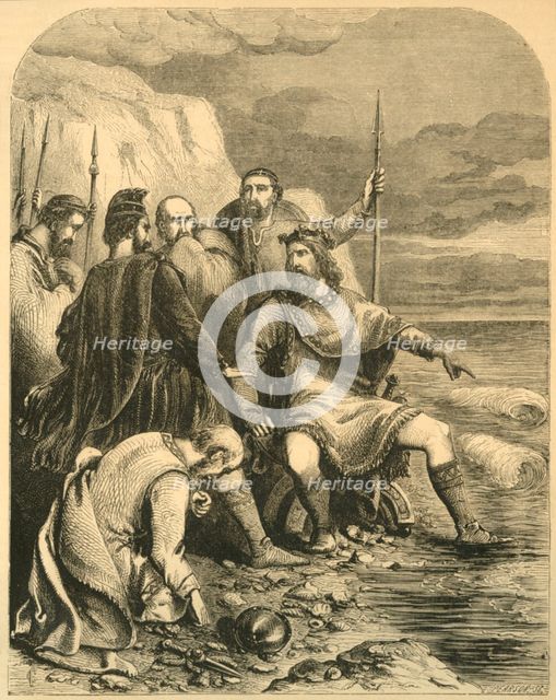 'Canute Reproving the Flattery of his Courtiers', c1890. Creator: Unknown.