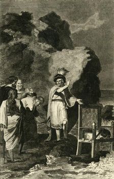 Canute Reproving His Courtiers 18th-19th century. Creator: Unknown