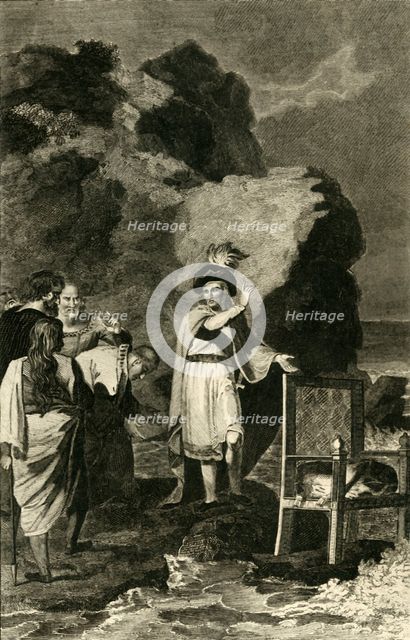 'Canute Reproving His Courtiers', 18th-19th century. Creator: Unknown.
