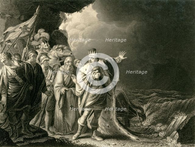 'Canute reproving his Courtiers', c1840. Creator: Francis Holl.