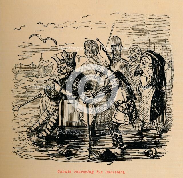 'Canute reproving his Courtiers', c1860, (c1860). Artist: John Leech.