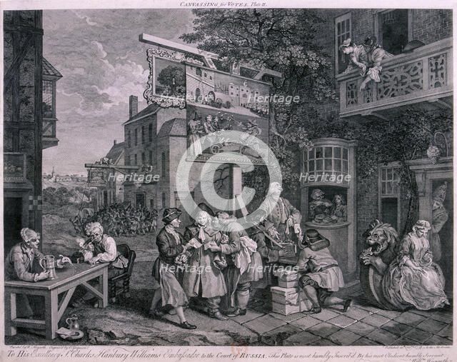 'Canvassing for votes', 1757. Artist: Charles Grignion