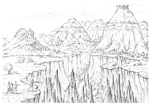 Canyon, North America, 1841.Artist: Myers and Co