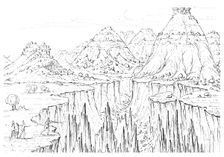 Canyon, North America, 1841.Artist: Myers and Co