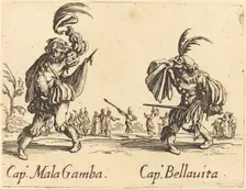 Cap. Mala Gamba amd Cap. Bellavita, c. 1622. Creator: Jacques Callot