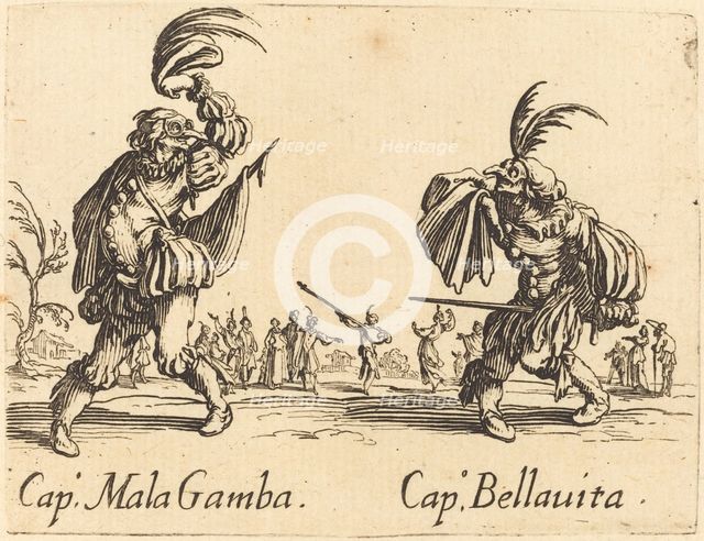 Cap. Mala Gamba amd Cap. Bellavita, c. 1622. Creator: Jacques Callot.