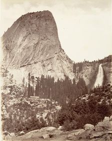 Cap of Liberty and Nevada Fall, Yosemite, ca. 1872, printed ca. 1876. Creator: Attributed to Carleton E. Watkins