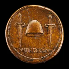 Cap of Liberty between Daggers [reverse]. Creator: Giovanni da Cavino