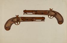 Cap and Ball Revolver, c. 1937. Creator: LeRoy Robinson