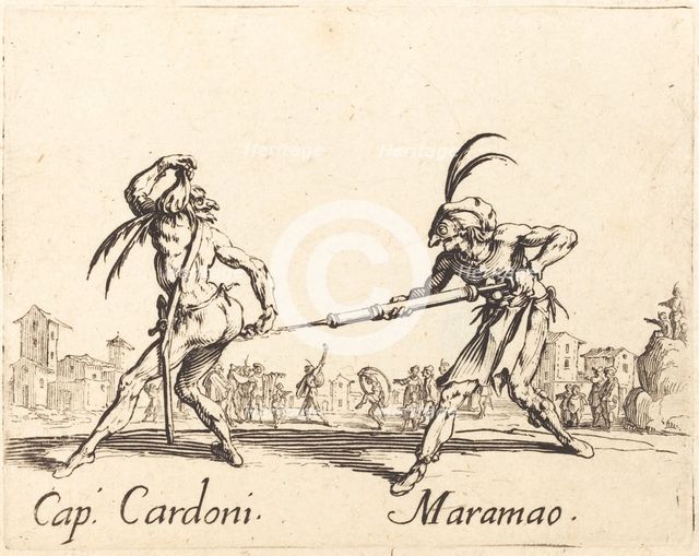 Cap. Cardoni and Maramao, c. 1622. Creator: Jacques Callot.