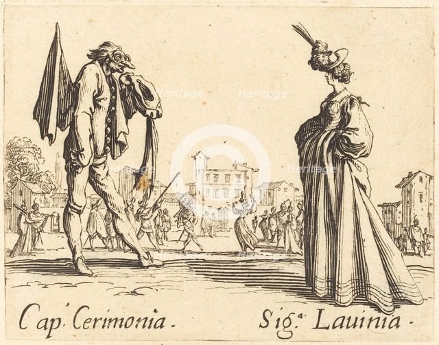 Cap. Cerimonia and Siga. Lavinia, c. 1622. Creator: Jacques Callot.