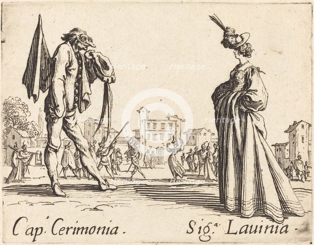Cap. Cerimonia and Siga. Lavinia, c. 1622. Creator: Jacques Callot.