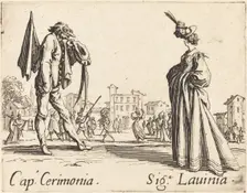 Cap. Cerimonia and Siga. Lavinia, c. 1622. Creator: Jacques Callot