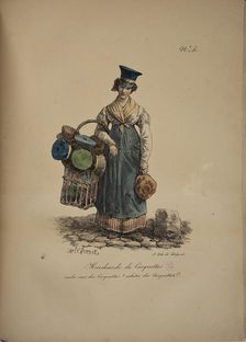 Cap seller. From the Series "Cris de Paris" (The Cries of Paris), 1815. Creator: Vernet, Carle (1758-1836)