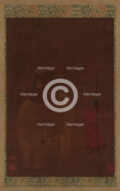 Caparisoned Elephant and Attendant, Ming dynasty, 16th-17th century. Creator: Unknown.