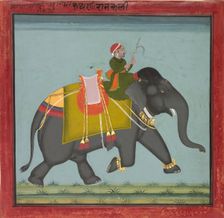 Caparisoned Elephant with a Mahout, dated 1761. Creator: Unknown