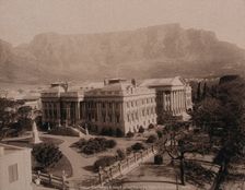 Cape Town, South Africa: Parliament House with Table Mountain behind, 1896. Creator: George Washington Wilson