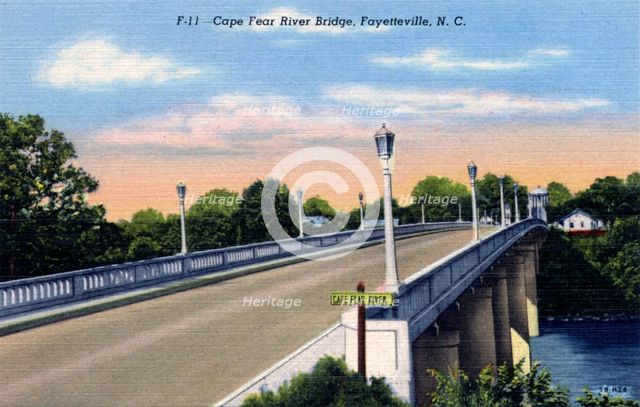 Cape Fear River Bridge, Fayetteville, North Carolina, USA, 1945. Artist: Unknown