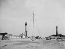 Cape Henry light houses (old & new ), Va., c1905. Creator: Unknown