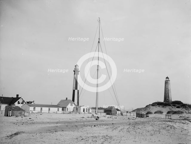 Cape Henry light houses (old & new ), Va., c1905. Creator: Unknown.