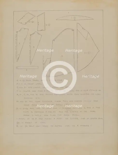 Cape (Pattern), c. 1936. Creator: Charles Criswell.