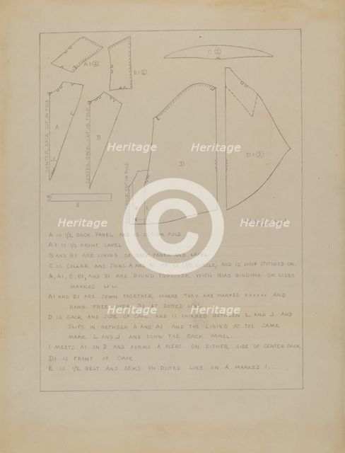 Cape (Pattern), c. 1936. Creator: Charles Criswell.