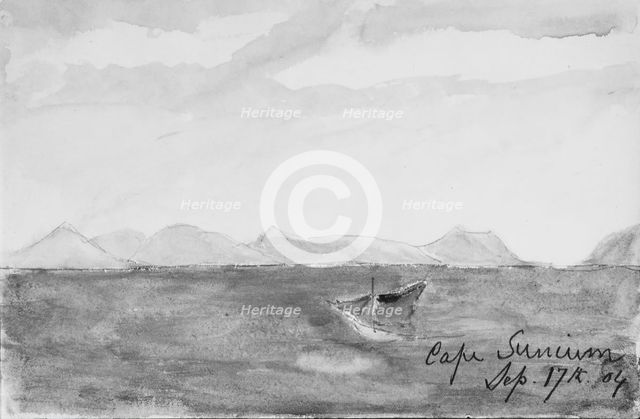 Cape Sunium (from Sketchbook), 1904. Creator: Mary Newbold Sargent.