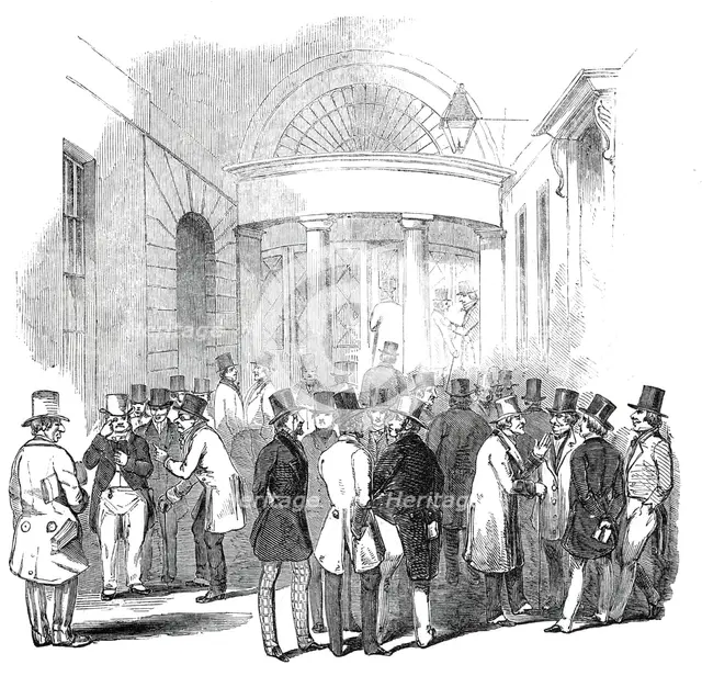 Capel Court - railway speculators, 1845. Creator: Unknown.