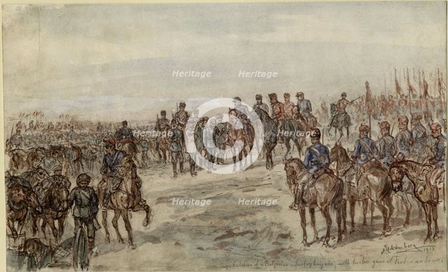 Capitulation of a Bulgarian infantry brigade with twelve guns at Ferdinandovo. Artist: Schönberg, Ewald (1882-1949)