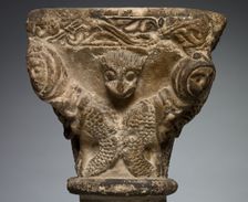 Capital with Addorsed Harpies, 1200s. Creator: Unknown
