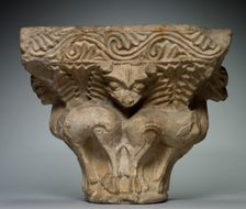 Capital with Addorsed Quadrupeds, late 1100s - early 1200s. Creator: Unknown