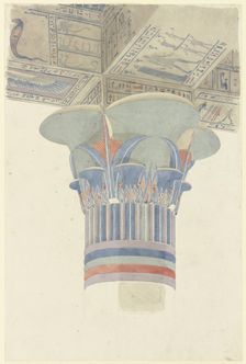 Capital with architrave in Thebes, 1829. Creator: Friedrich Maximilian Hessemer