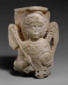 Capital with Bust of the Archangel Michael, Byzantine, 1250-1300. Creator: Unknown
