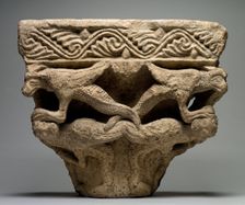Capital with Dragons, 1200s. Creator: Unknown