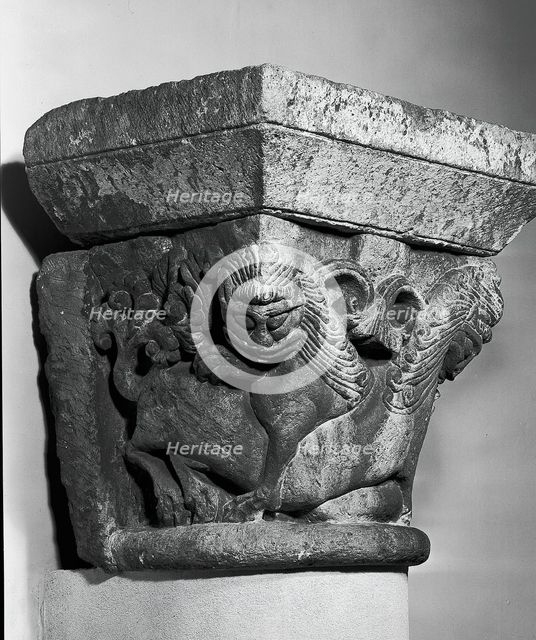 Capital with Lions, 1100/1150. Creator: Unknown.