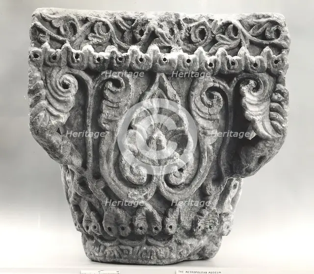 Capital with Palmettes and Leaves, Syria, late 8th century. Creator: Unknown.