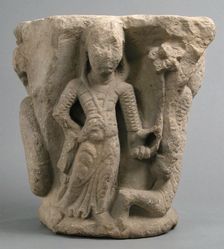 Capital with Saint George and the Dragon, French, 12th-13th century. Creator: Unknown