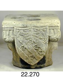 Capital with the Coat of Arms of Giangaleazzo Visconti and the Del Maino Family, late 14th or... Creator: Unknown