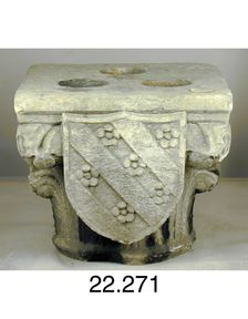 Capital with the Coat of Arms of Giangaleazzo Visconti and the Del Maino Family, late 14th or... Creator: Unknown