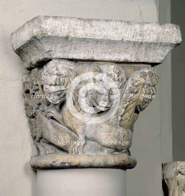 Capital and Abacus Block, 12th century. Creator: Unknown.
