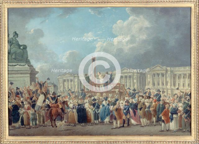 Capital execution, Place de la Revolution, c1793. Creator: Pierre-Antoine Demachy.