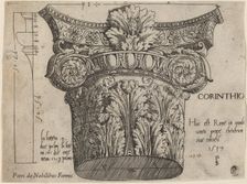 Capital from the Colosseum, Rome, 1537. Creator: Master PS