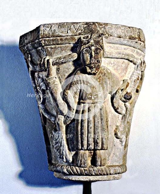Capital from the crypt of the church of San Pedro de Madrona.