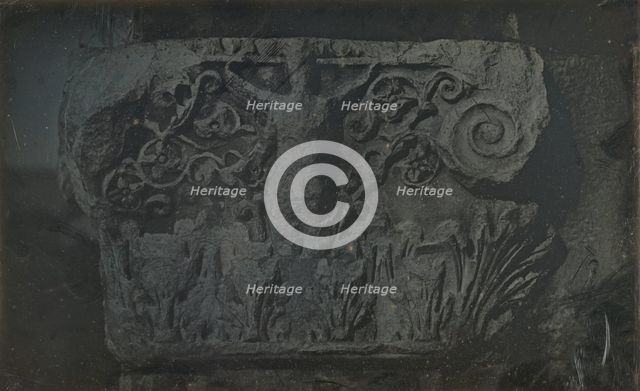 Capital, Greco-Roman Theater, Miletus, 1843. Creator: Joseph Philibert Girault De Prangey.