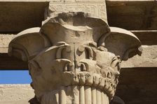 Capital, papyrus column, Temple of Kom Ombo, Egypt, Ptolemaic Dynasty, 2nd century BC (2023). Creator: Unknown